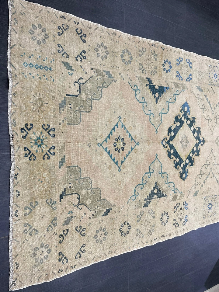 Beige Turkish Runner Rug 5' 2" x 13' 4" Hand-Knotted | No. WR92434