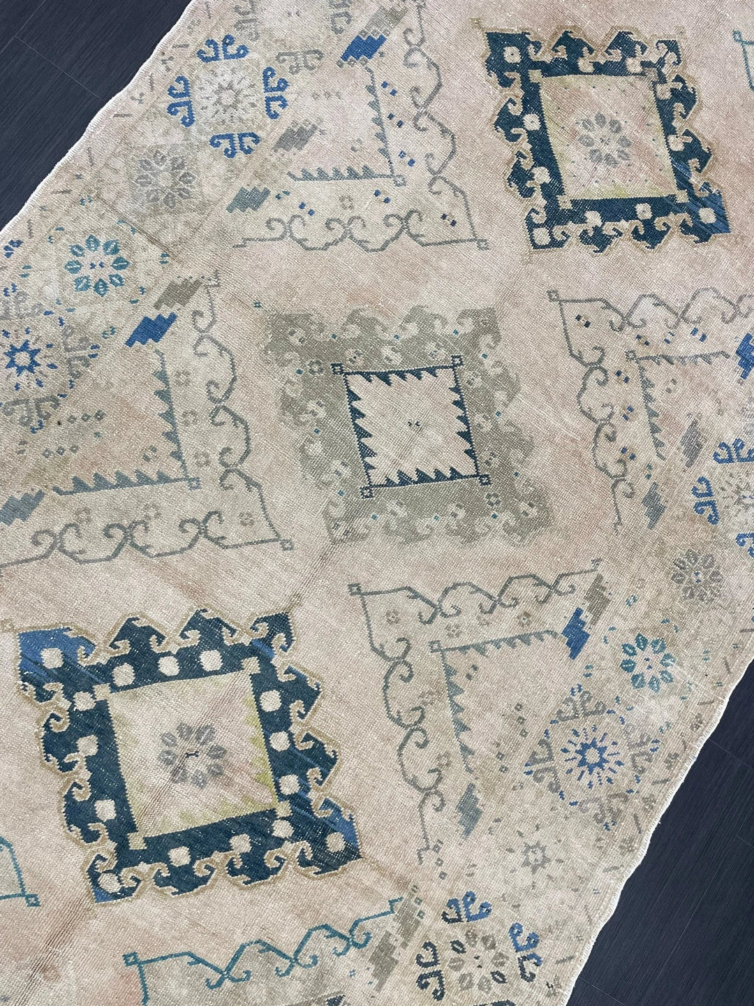 Beige Turkish Runner Rug 5' 2" x 13' 4" Hand-Knotted | No. WR92434