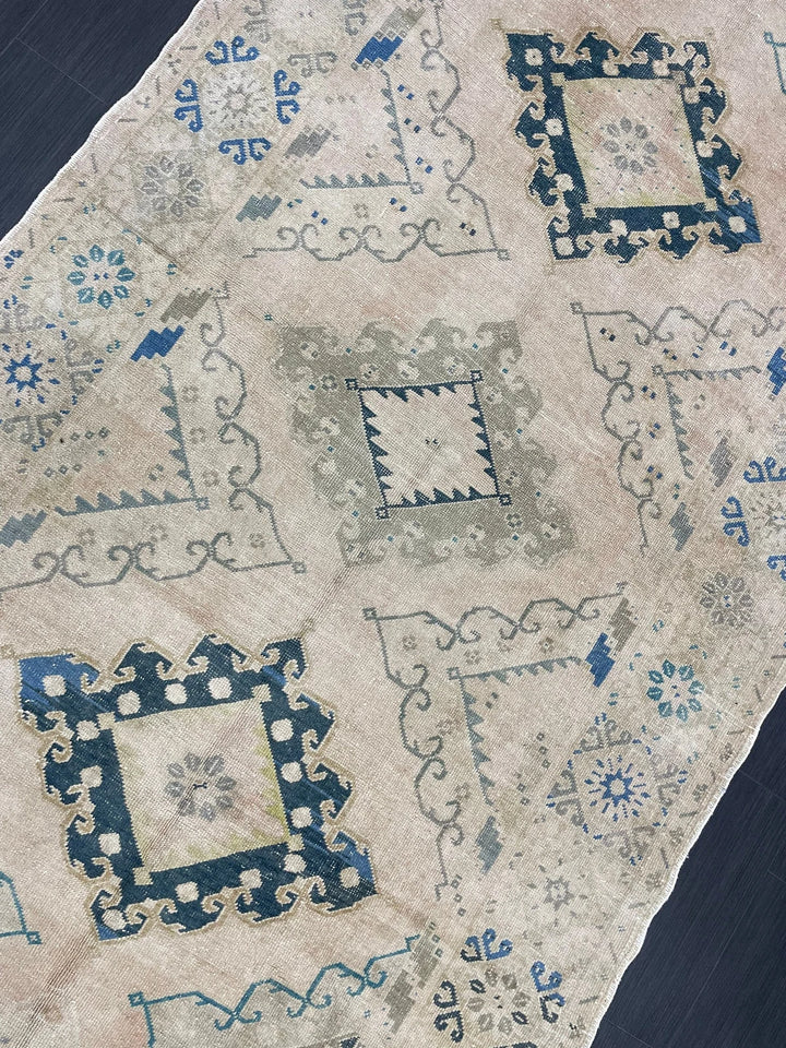 Beige Turkish Runner Rug 5' 2" x 13' 4" Hand-Knotted | No. WR92434