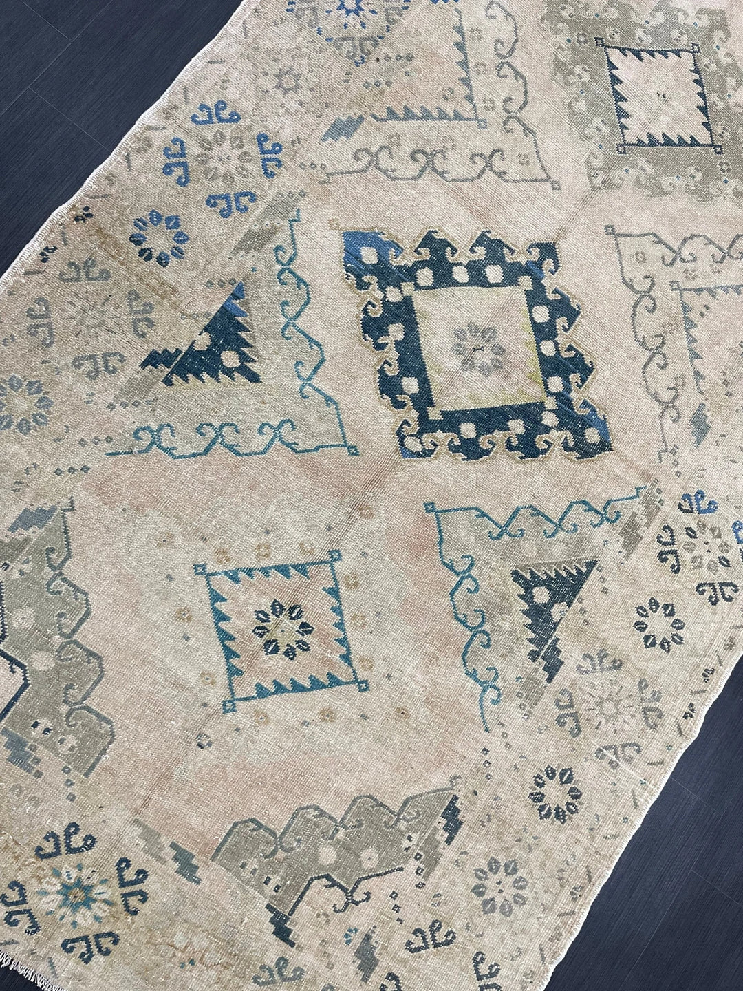 Beige Turkish Runner Rug 5' 2" x 13' 4" Hand-Knotted | No. WR92434