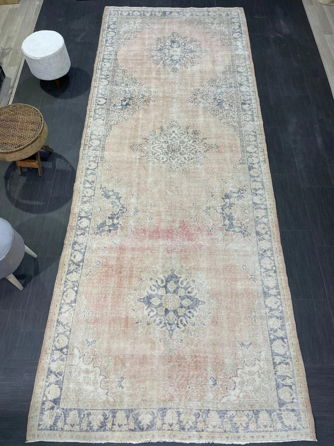 Tan Turkish Runner Rug 5' x 13' 1" Hand-Knotted | No. WR92442