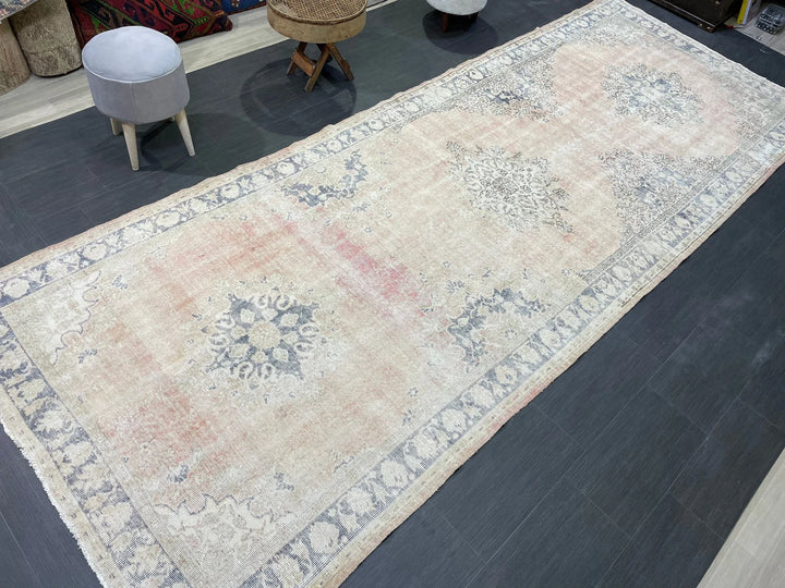 Tan Turkish Runner Rug 5' x 13' 1" Hand-Knotted | No. WR92442