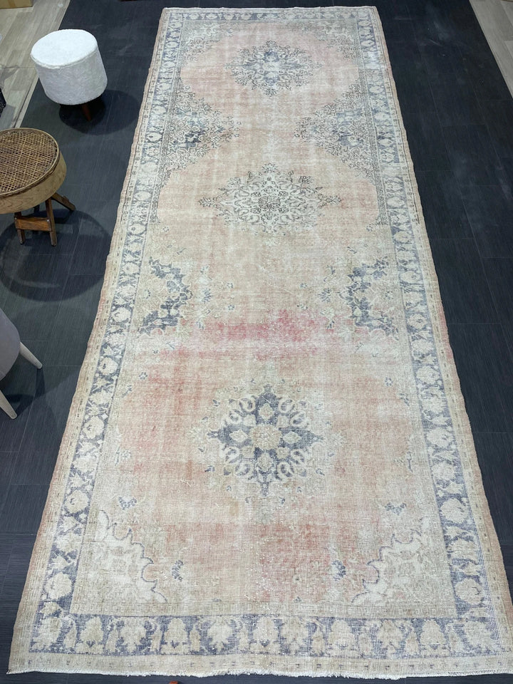 Tan Turkish Runner Rug 5' x 13' 1" Hand-Knotted | No. WR92442