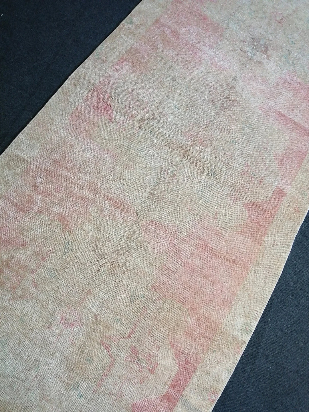 Beige Turkish Runner Rug 4' 4" x 12' Hand-Knotted | No. WR92577