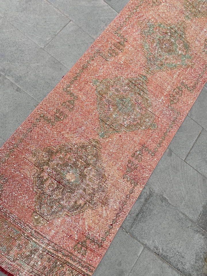 Beige Turkish Runner Rug 2' 9" x 19' 8" Hand-Knotted | No. WR92624