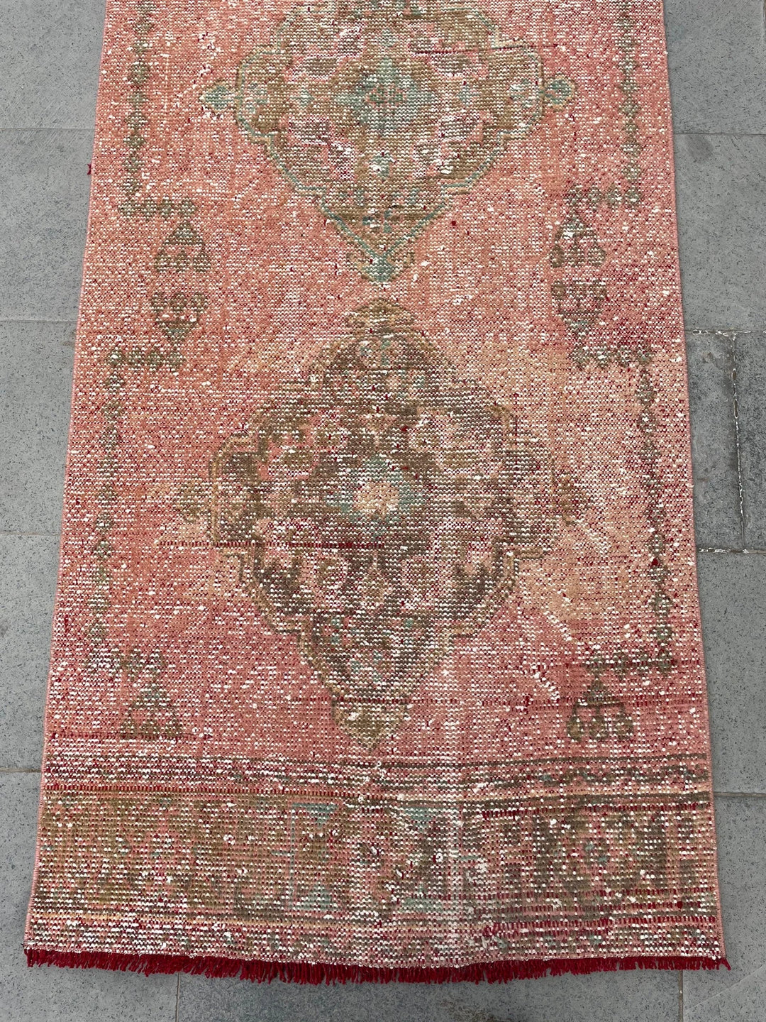 Beige Turkish Runner Rug 2' 9" x 19' 8" Hand-Knotted | No. WR92624