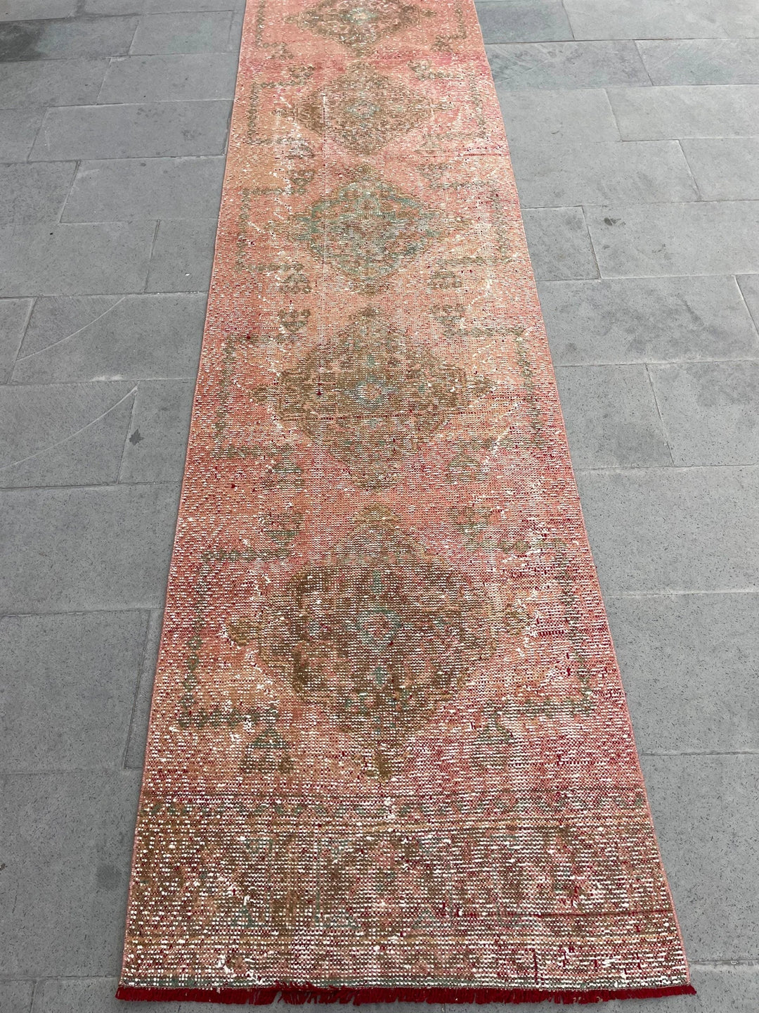 Beige Turkish Runner Rug 2' 9" x 19' 8" Hand-Knotted | No. WR92624