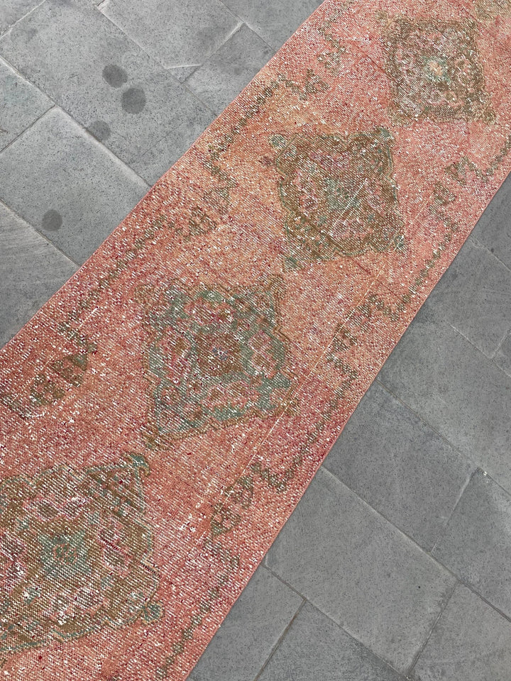 Beige Turkish Runner Rug 2' 9" x 19' 8" Hand-Knotted | No. WR92624