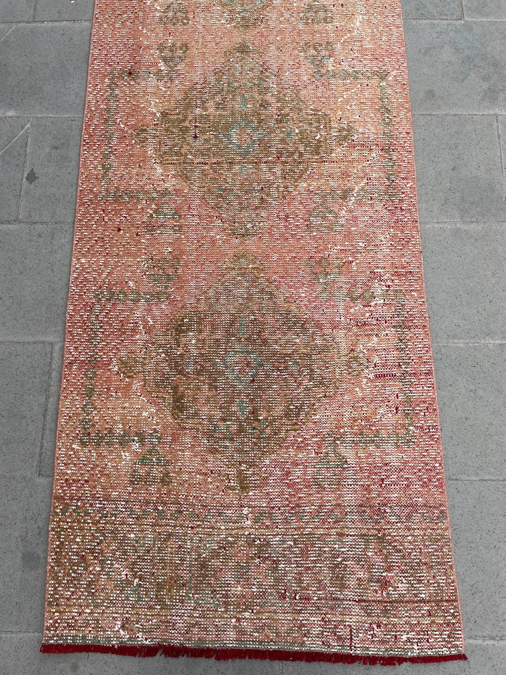 Beige Turkish Runner Rug 2' 9" x 19' 8" Hand-Knotted | No. WR92624
