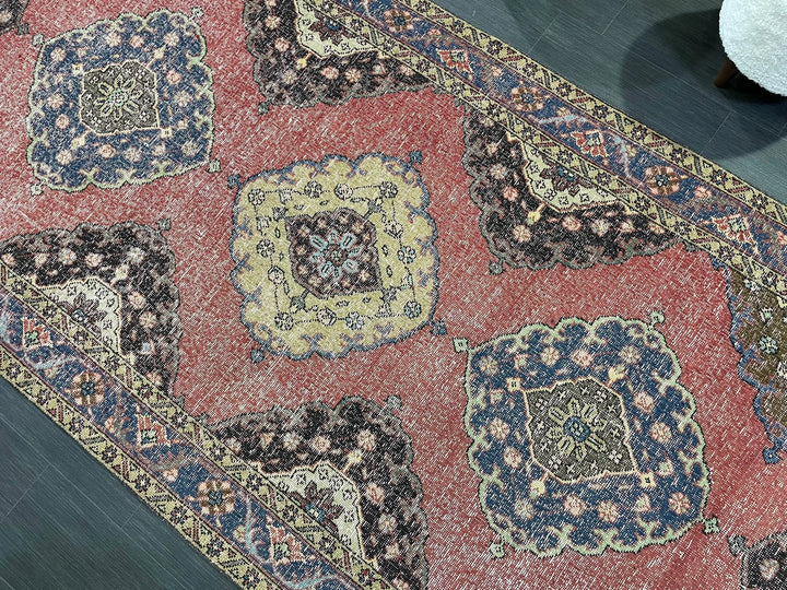 Beige Turkish Runner Rug 4' 9" x 13' 2" Hand-Knotted | No. WR92732