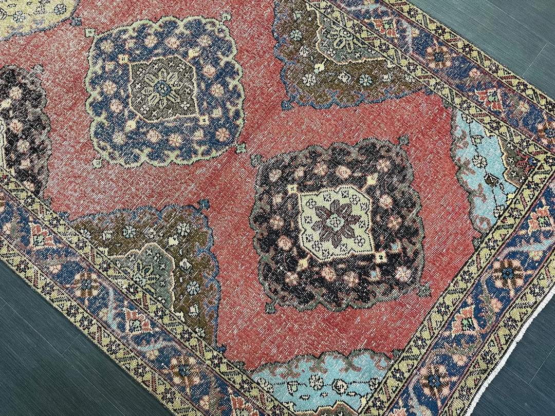 Beige Turkish Runner Rug 4' 9" x 13' 2" Hand-Knotted | No. WR92732