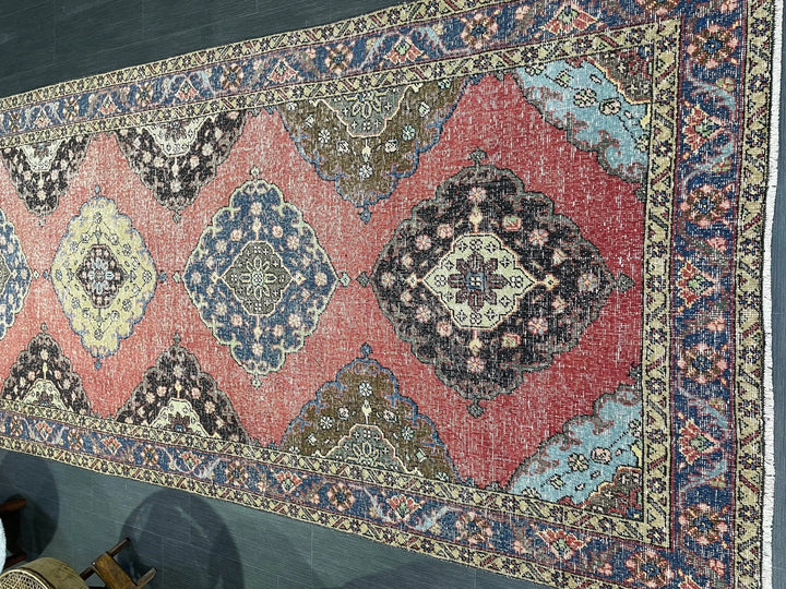 Beige Turkish Runner Rug 4' 9" x 13' 2" Hand-Knotted | No. WR92732