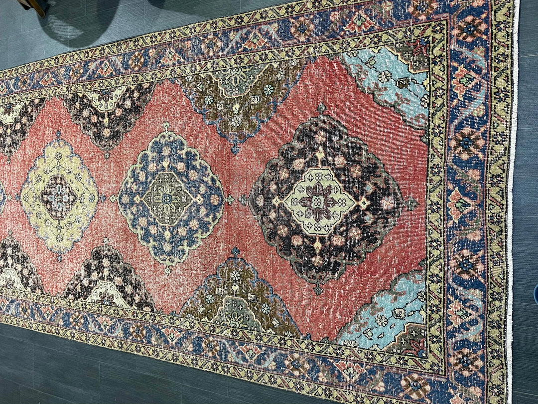 Beige Turkish Runner Rug 4' 9" x 13' 2" Hand-Knotted | No. WR92732