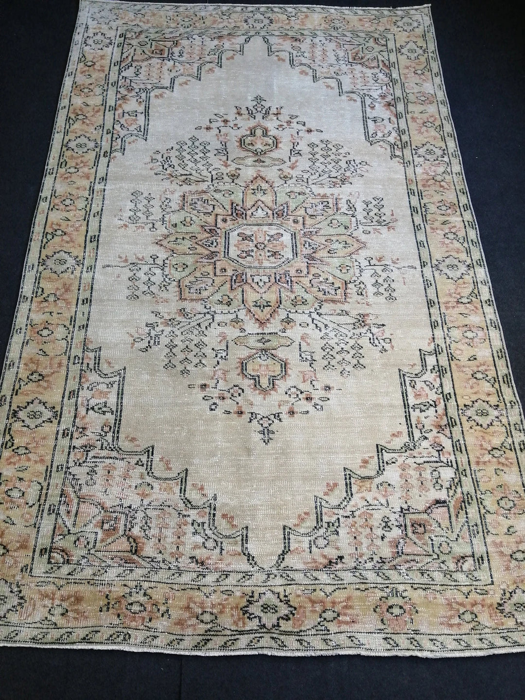 Green Turkish Runner Rug 6' 2" x 10' Hand-Knotted | No. WR92841