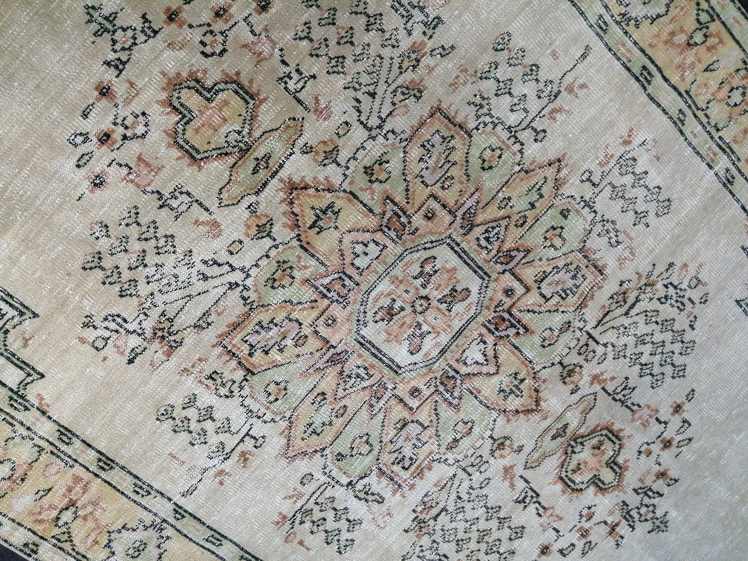 Green Turkish Runner Rug 6' 2" x 10' Hand-Knotted | No. WR92841