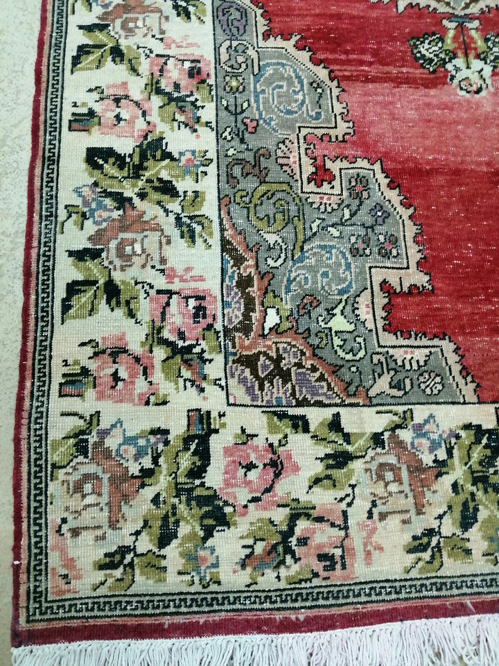 Beige Turkish Runner Rug 4' 7" x 7' 7" Hand-Knotted | No. WR93012