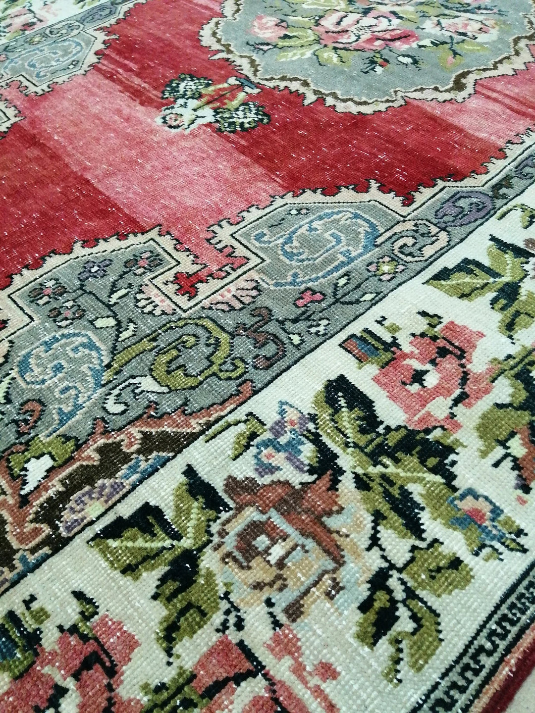 Beige Turkish Runner Rug 4' 7" x 7' 7" Hand-Knotted | No. WR93012