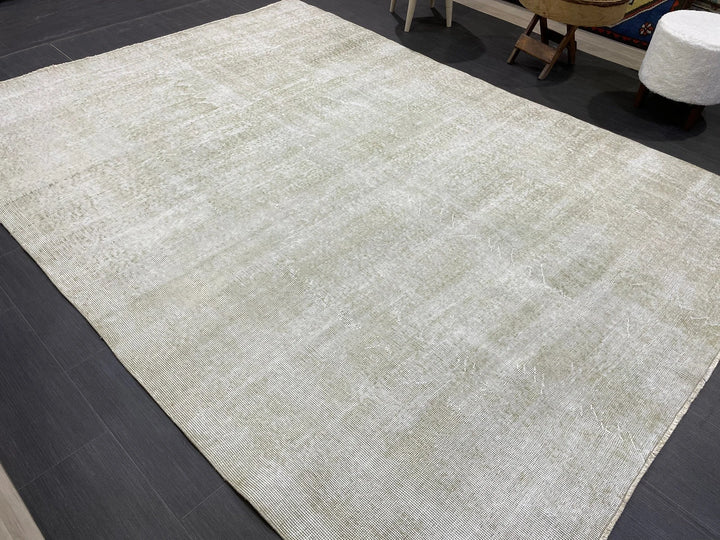 Beige Turkish Runner Rug 6' 4" x 8' 6" Hand-Knotted | No. WR93049