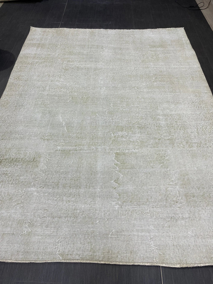 Beige Turkish Runner Rug 6' 4" x 8' 6" Hand-Knotted | No. WR93049