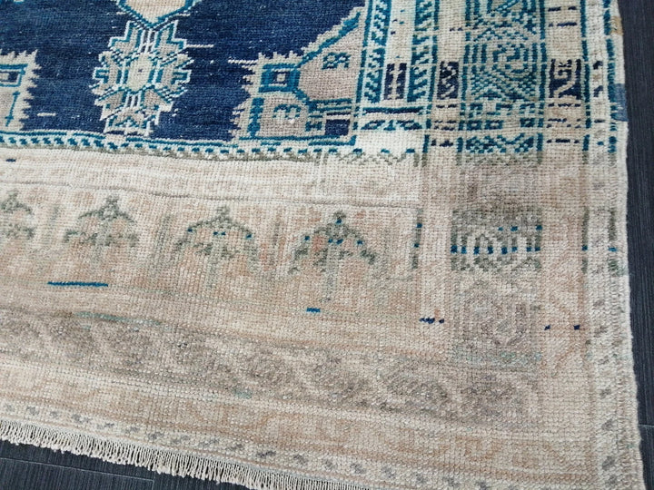 Beige Turkish Runner Rug 3' 6" x 6' 9" Hand-Knotted | No. WR93184