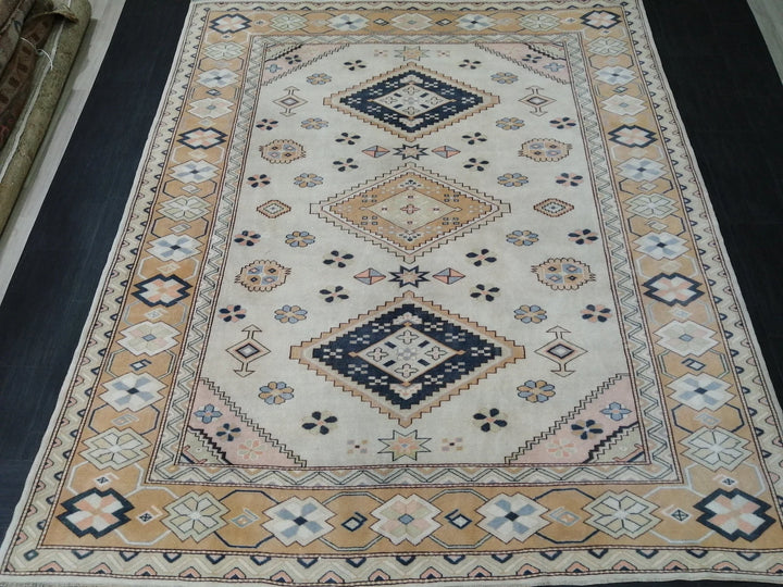 Navy Turkish Oushak Rug 7' 9" x 9' 2" Hand-Knotted | No. WR93186