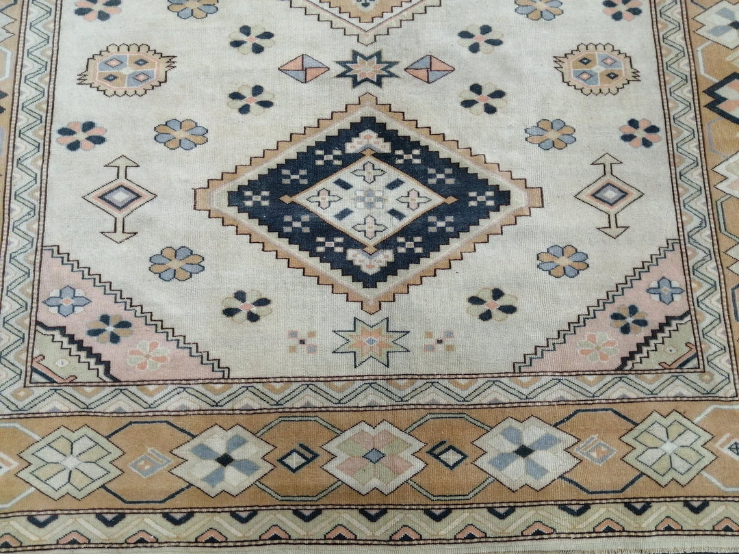 Navy Turkish Oushak Rug 7' 9" x 9' 2" Hand-Knotted | No. WR93186