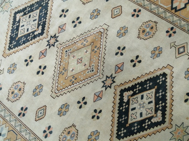 Navy Turkish Oushak Rug 7' 9" x 9' 2" Hand-Knotted | No. WR93186