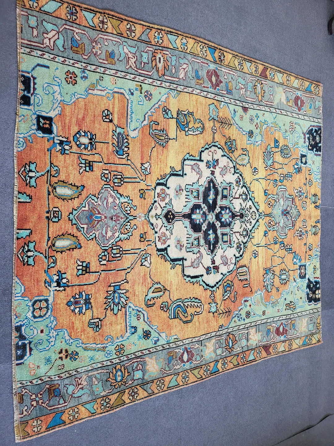 Rust Turkish Runner Rug 5' 2" x 5' 6" Hand-Knotted | No. WR93534
