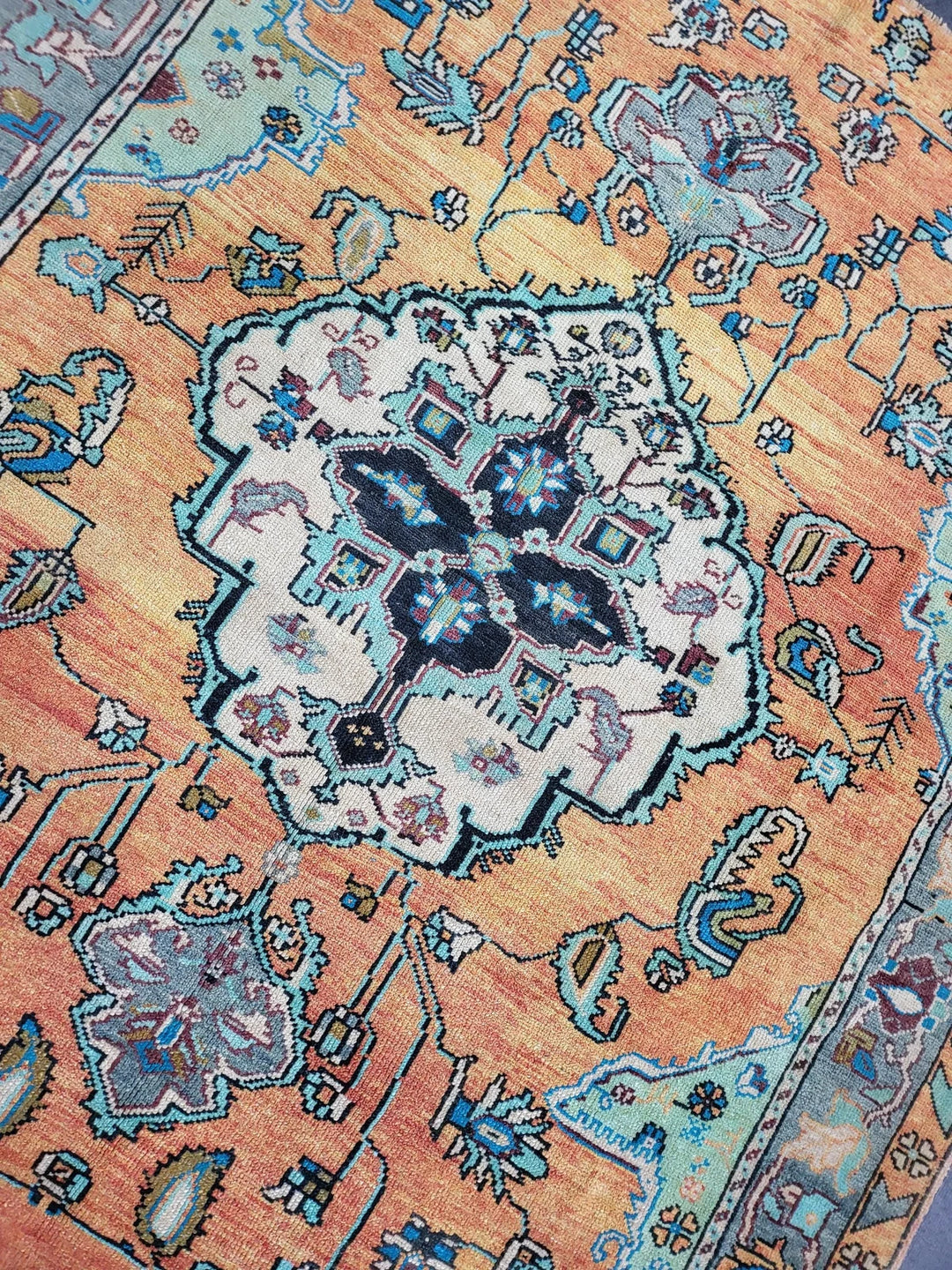 Rust Turkish Runner Rug 5' 2" x 5' 6" Hand-Knotted | No. WR93534