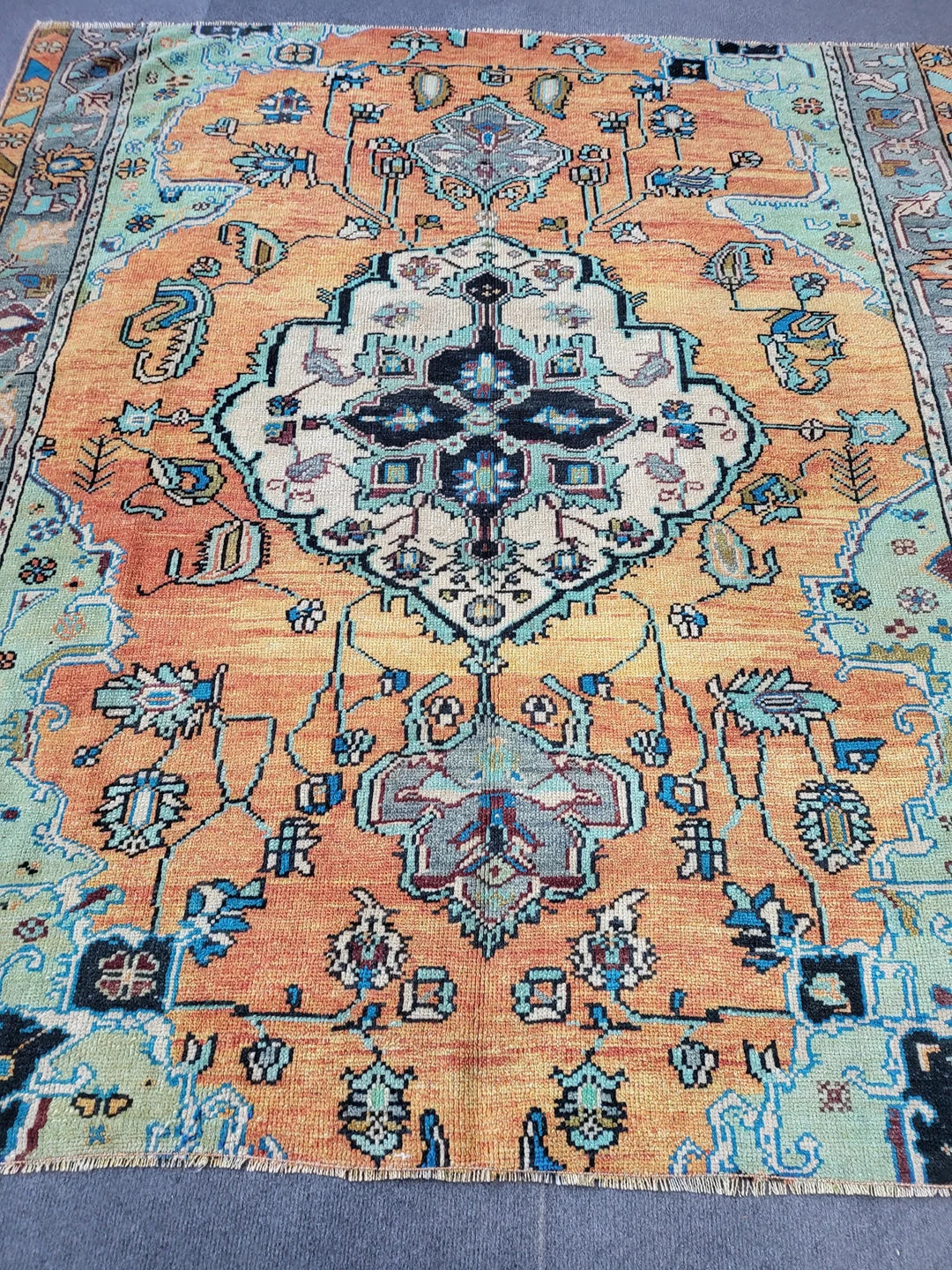 Rust Turkish Runner Rug 5' 2" x 5' 6" Hand-Knotted | No. WR93534