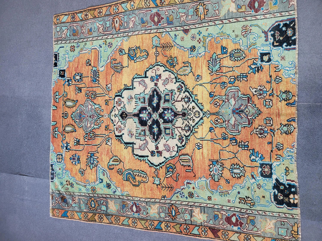 Rust Turkish Runner Rug 5' 2" x 5' 6" Hand-Knotted | No. WR93534