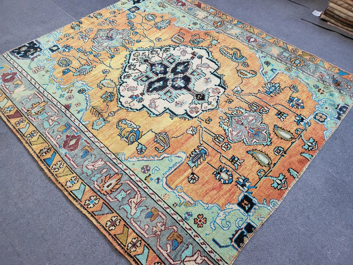 Rust Turkish Runner Rug 5' 2" x 5' 6" Hand-Knotted | No. WR93534