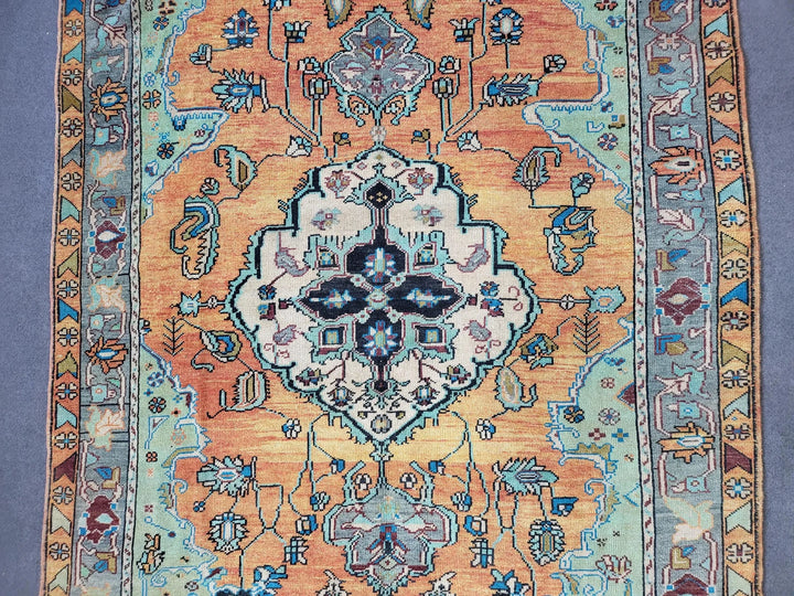 Rust Turkish Runner Rug 5' 2" x 5' 6" Hand-Knotted | No. WR93534