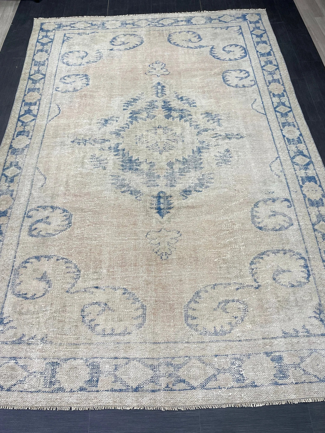 Rust Turkish Runner Rug 7' 6" x 11' 4" Hand-Knotted | No. WR93546