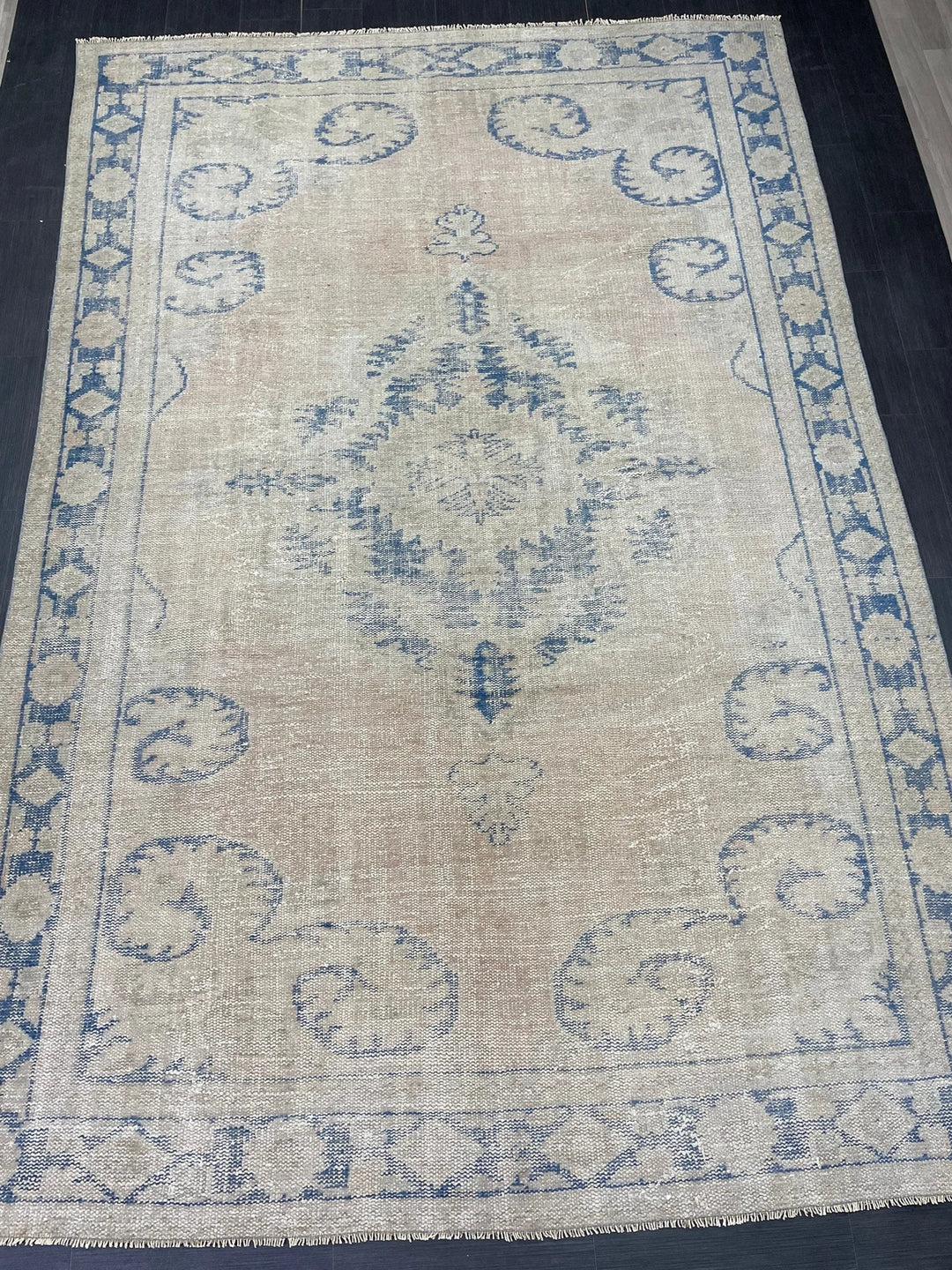 Rust Turkish Runner Rug 7' 6" x 11' 4" Hand-Knotted | No. WR93546