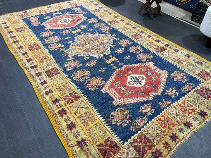 Blue Turkish Oushak Rug 4' 11" x 8' 3" Hand-Knotted | No. WR94294