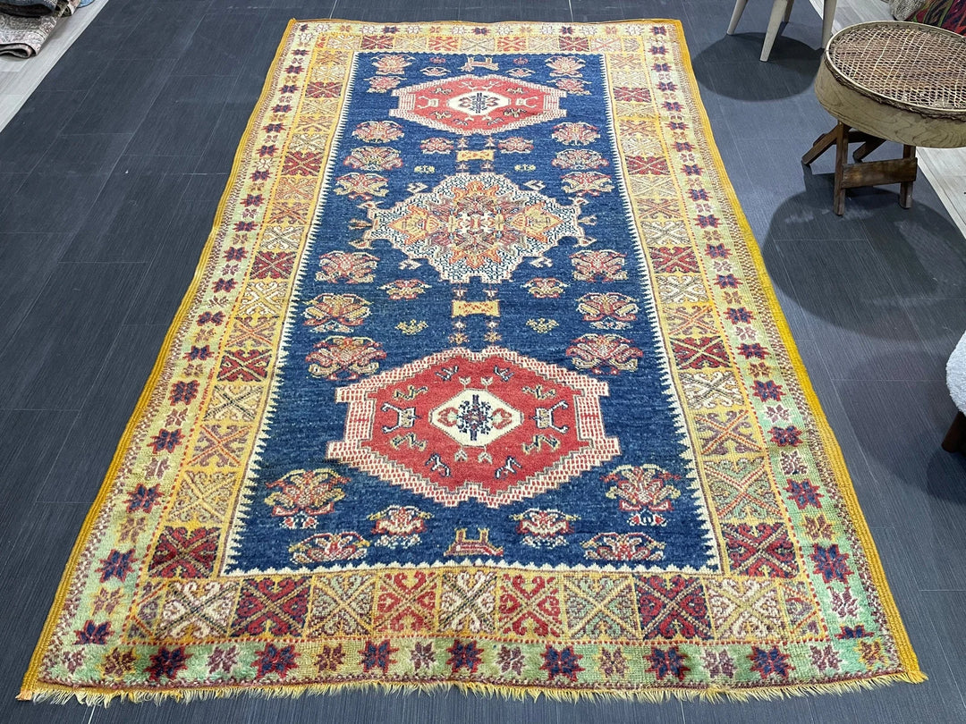 Blue Turkish Oushak Rug 4' 11" x 8' 3" Hand-Knotted | No. WR94294