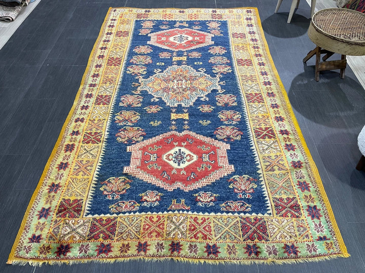Blue Turkish Oushak Rug 4' 11" x 8' 3" Hand-Knotted | No. WR94294