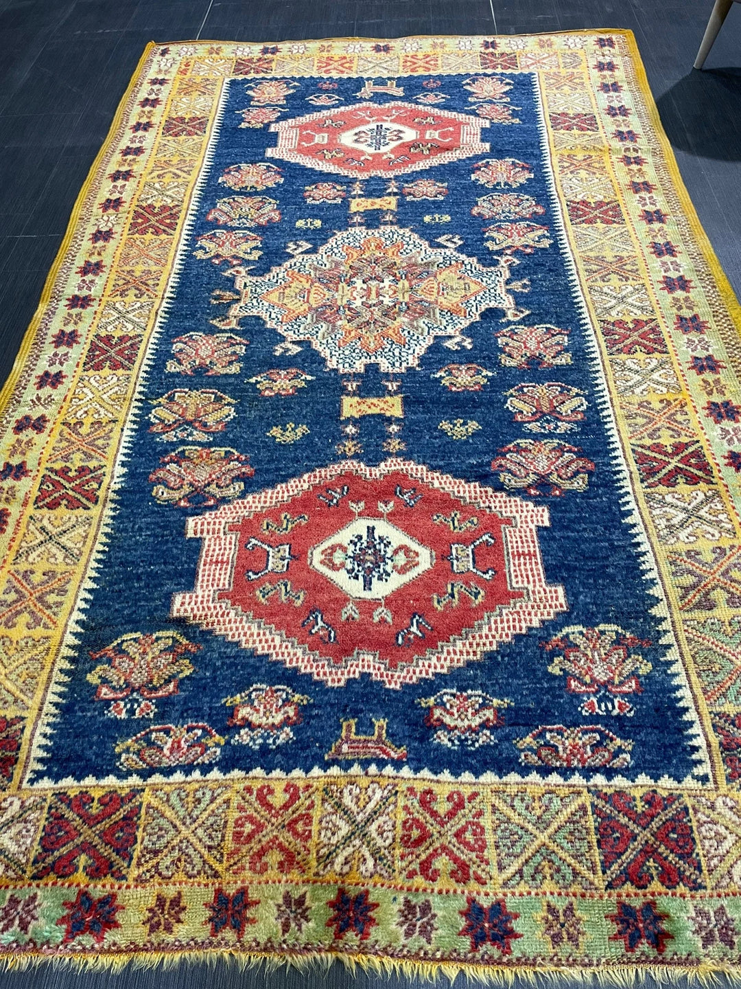 Blue Turkish Oushak Rug 4' 11" x 8' 3" Hand-Knotted | No. WR94294
