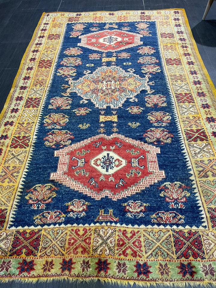 Blue Turkish Oushak Rug 4' 11" x 8' 3" Hand-Knotted | No. WR94294