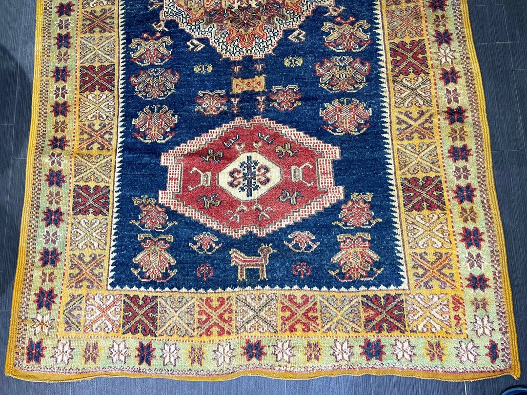 Blue Turkish Oushak Rug 4' 11" x 8' 3" Hand-Knotted | No. WR94294