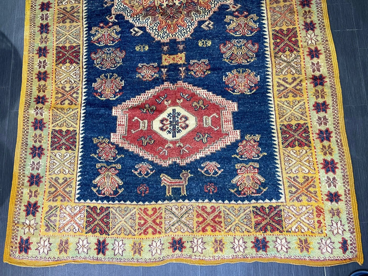 Blue Turkish Oushak Rug 4' 11" x 8' 3" Hand-Knotted | No. WR94294