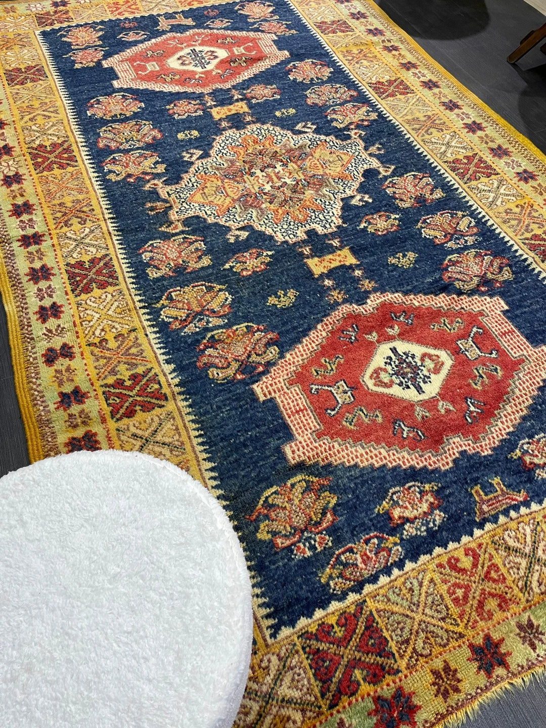 Blue Turkish Oushak Rug 4' 11" x 8' 3" Hand-Knotted | No. WR94294