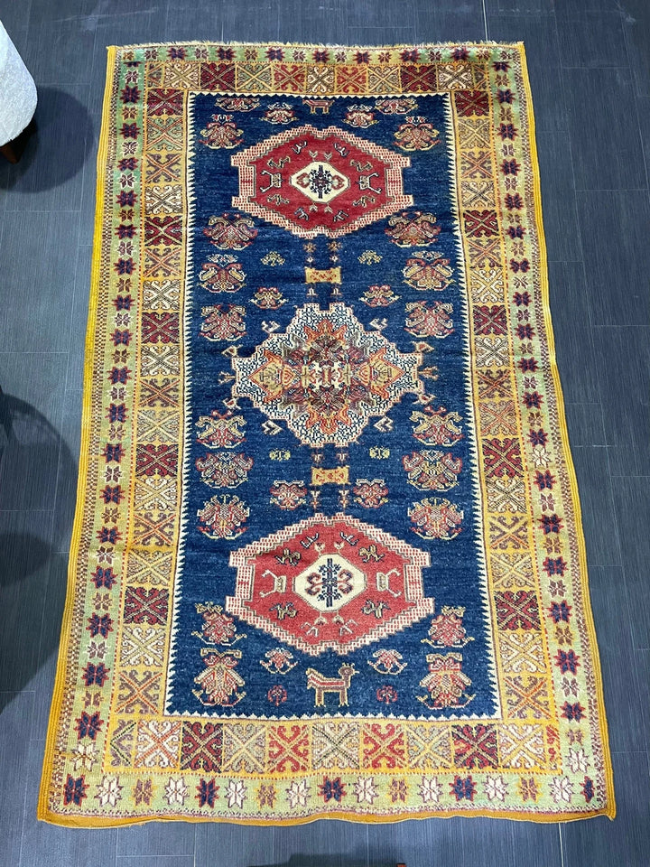 Blue Turkish Oushak Rug 4' 11" x 8' 3" Hand-Knotted | No. WR94294