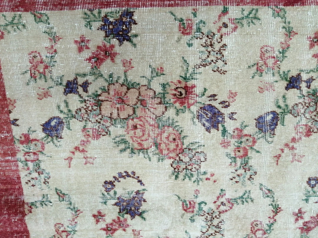 Beige Turkish Runner Rug 8' 2" x 11' 7" Hand-Knotted | No. WR94347