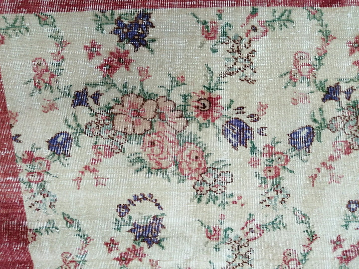 Beige Turkish Runner Rug 8' 2" x 11' 7" Hand-Knotted | No. WR94347