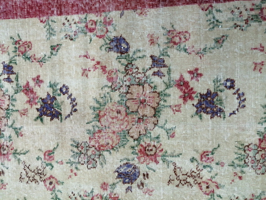 Beige Turkish Runner Rug 8' 2" x 11' 7" Hand-Knotted | No. WR94347