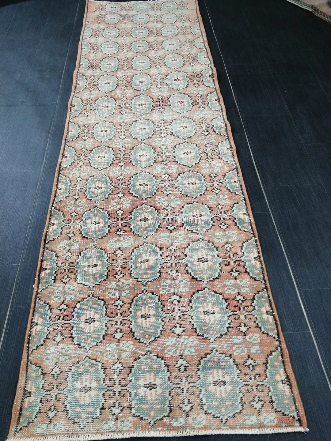 Beige Turkish Runner Rug 2' 9" x 9' 5" Hand-Knotted | No. WR94652