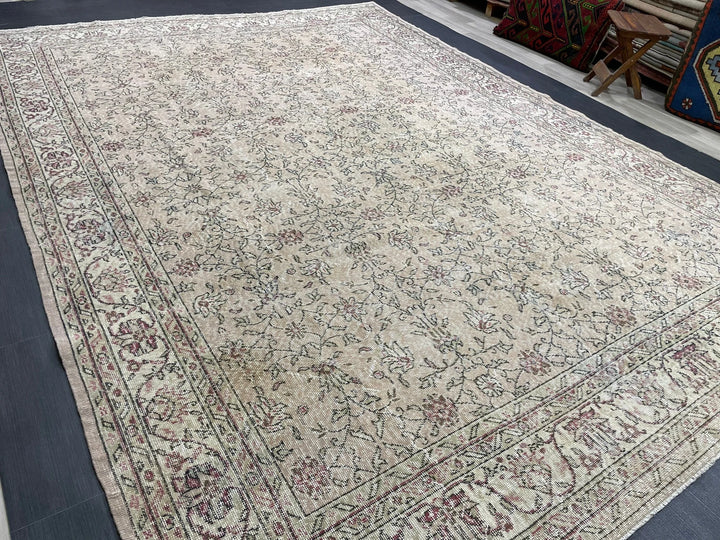 Pink Turkish Runner Rug 8' 2" x 11' 4" Hand-Knotted | No. WR95145