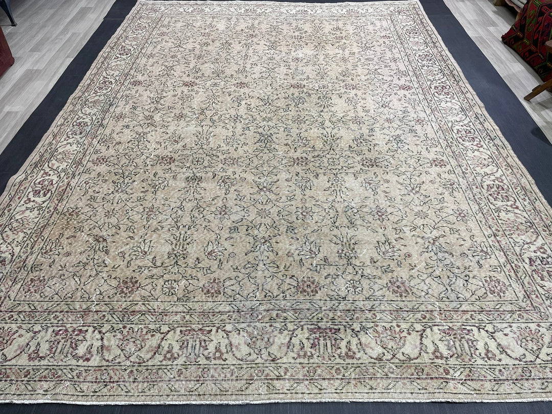 Pink Turkish Runner Rug 8' 2" x 11' 4" Hand-Knotted | No. WR95145